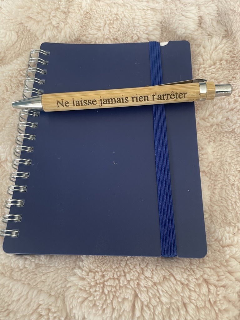 Crayon bois bambou personnalisé "Ne laisse jamais rien t'arrêter"