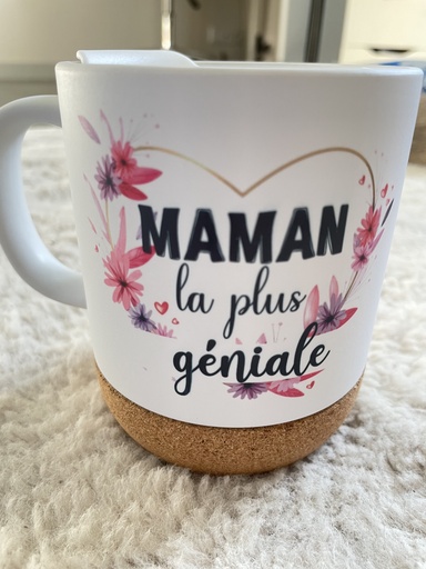 Mug Maman la plus géniale+ couvercle