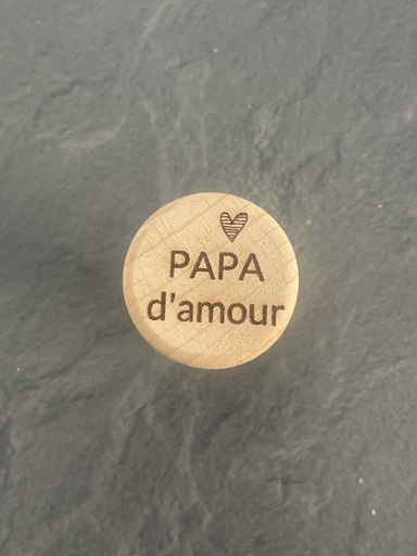 Bouchon en liège et bois "Papa d'amour"