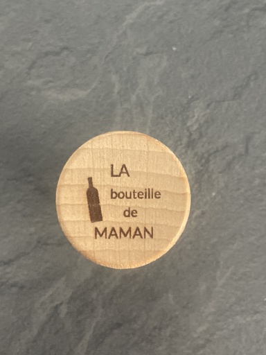 Bouchon en liège et bois "La bouteille de maman"